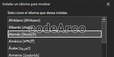 Seleccionar idioma para instalar en Excel