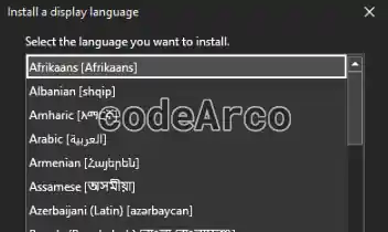 Select tongue to install in Excel
