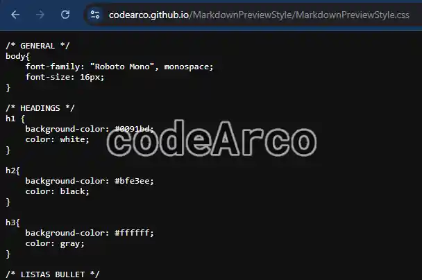 Verify accessible styles for Markdown Preview