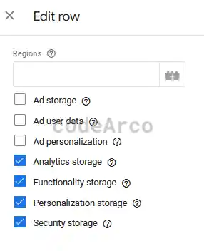Default values of consent parameters