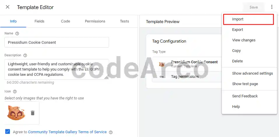 Google Tag Manager template consent mode V2