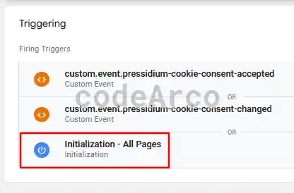 Trigger tag with Initialization All Pages