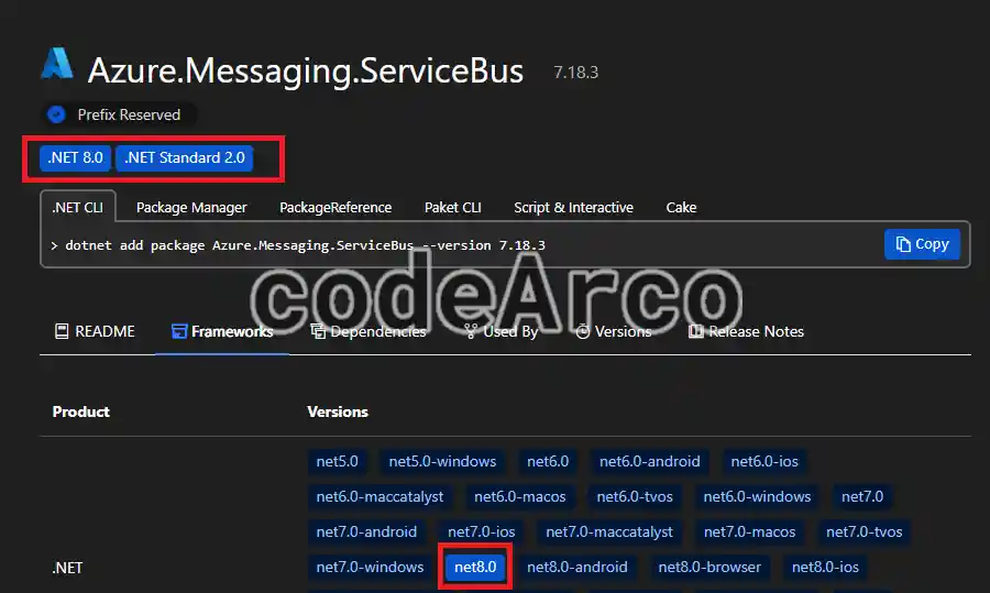 Package compatible with development framework