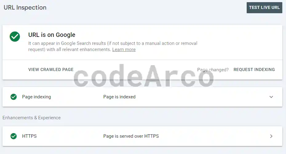 Indexing errors and URLs inspection