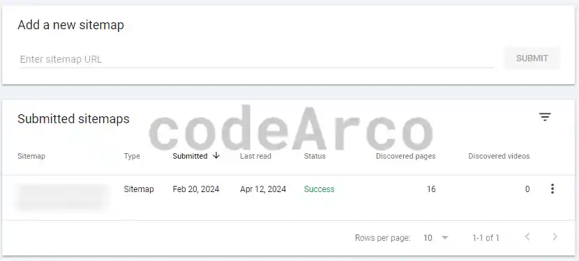 Sitemap and indexing in Google Search Console