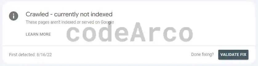 Validate fix Google Search Console