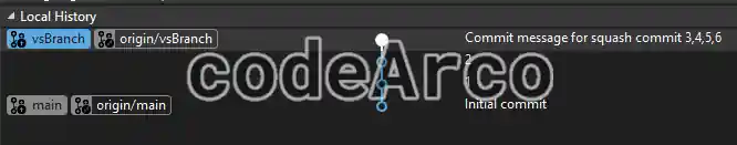 Result of deleting commits with Visual Studio