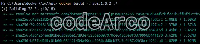 Example of a build command to create images with a Dockerfile