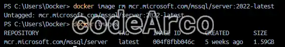 Example of removing image in Docker with commands