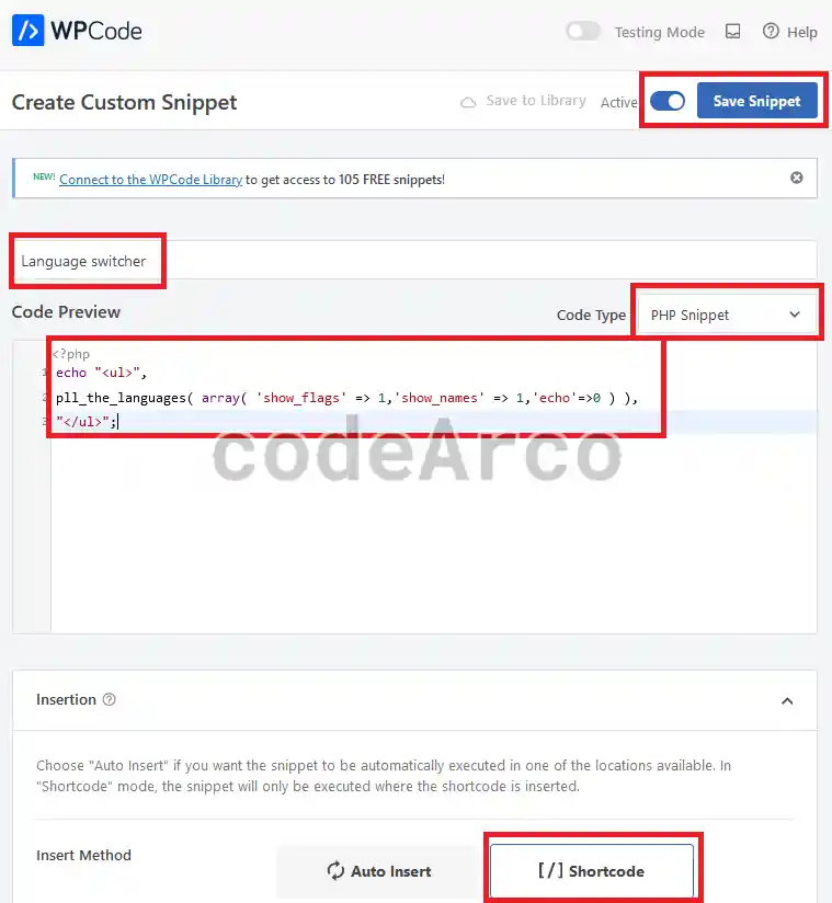 PHP shortcode snippet for Polylang