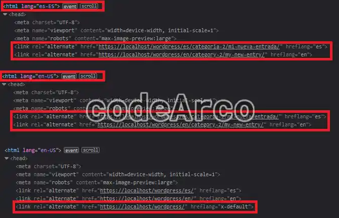 Polylang html lang and hreflang for SEO