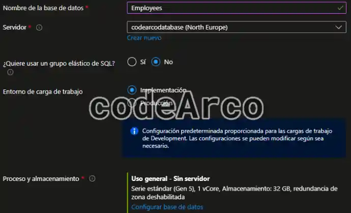 AppService database configuration and docker-compose yml