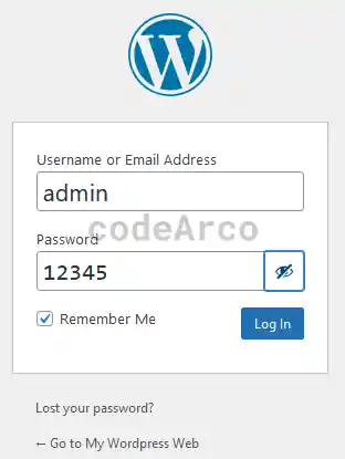 Wordpress login on localhost