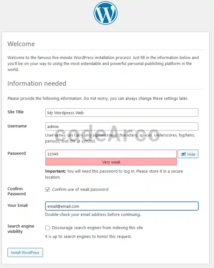 Wordpress web data locally
