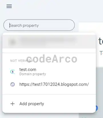 Select property send Google sitemap