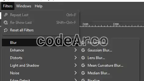 Gimp blur image options