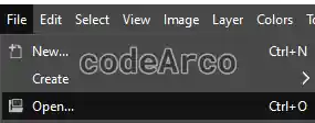 Open Gimp image