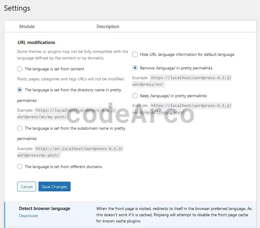 Sitemap in WordPress with multilingual web urls
