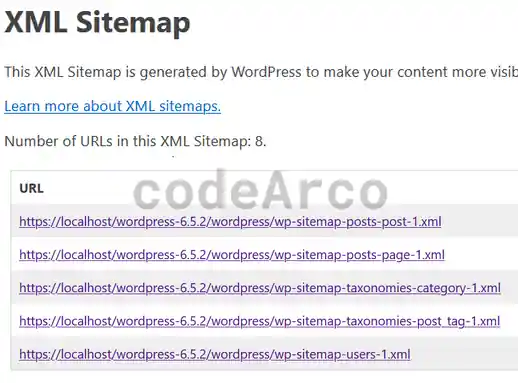 WordPress default sitemaps