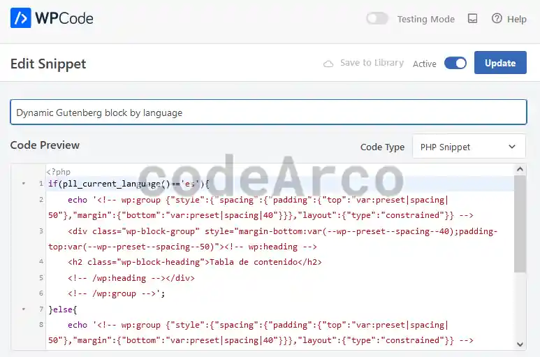 Dynamic Gutenberg block by language in WordPress