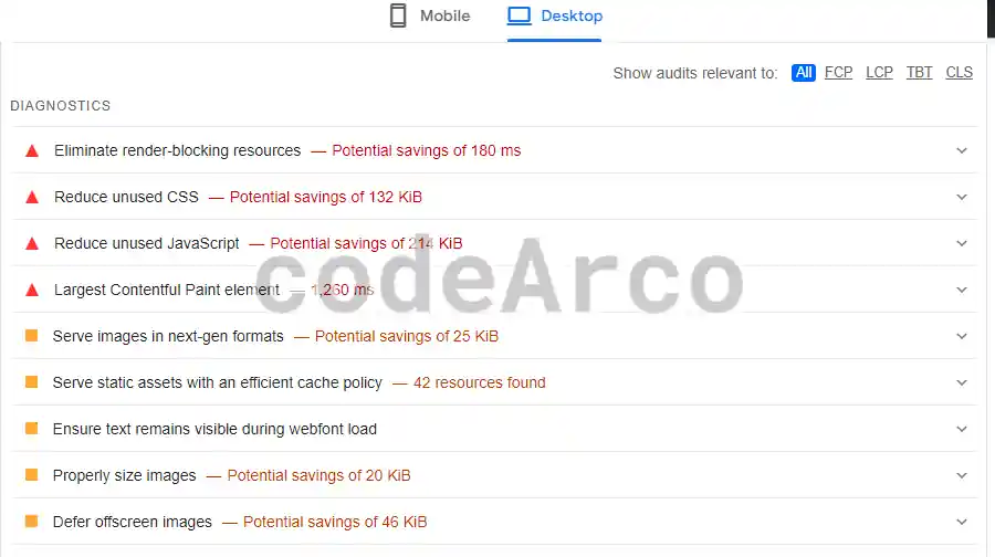 Recommendations to optimize web performance