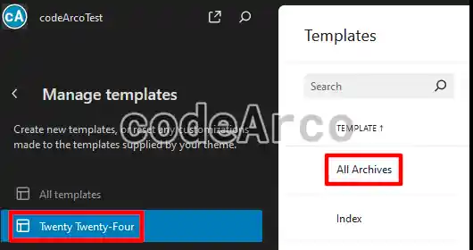Manage and customize WordPress template