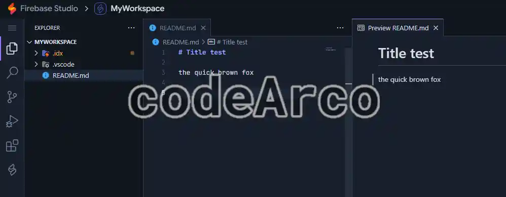 Firebase Studio for Markdown files