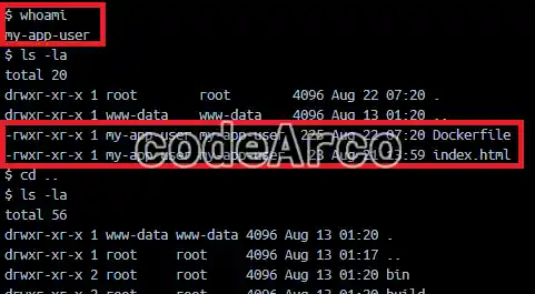 Docker user for login and folders