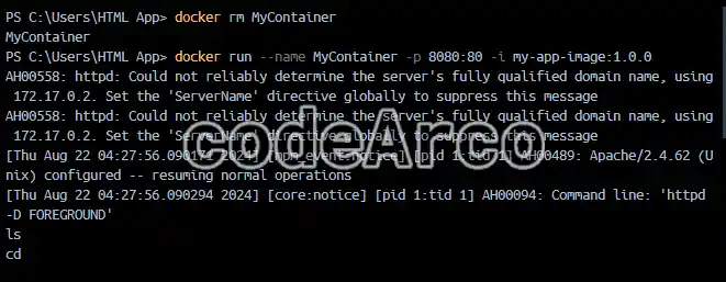 Interactive mode in Docker example