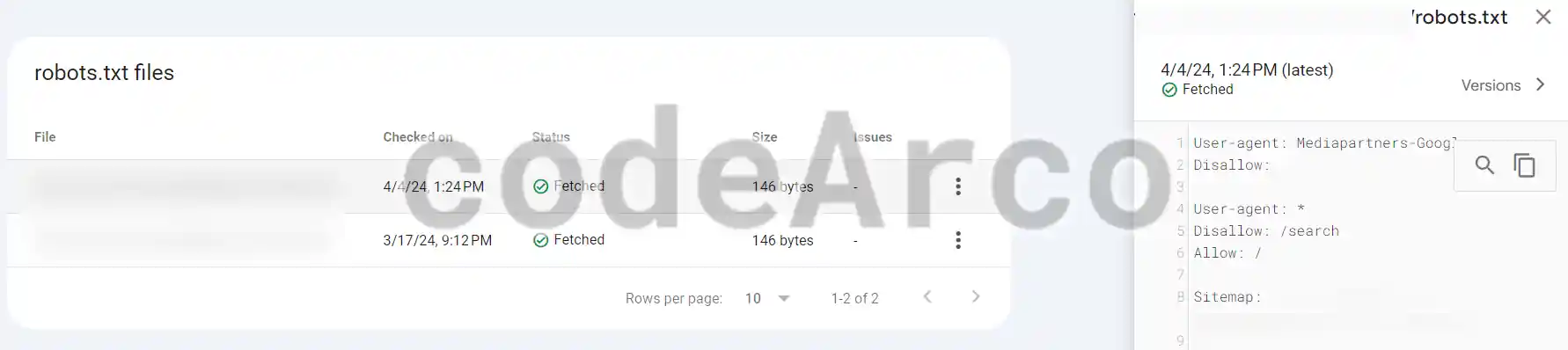 Check robots txt in Google Search Console