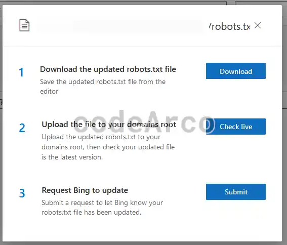Robots txt request update Bing