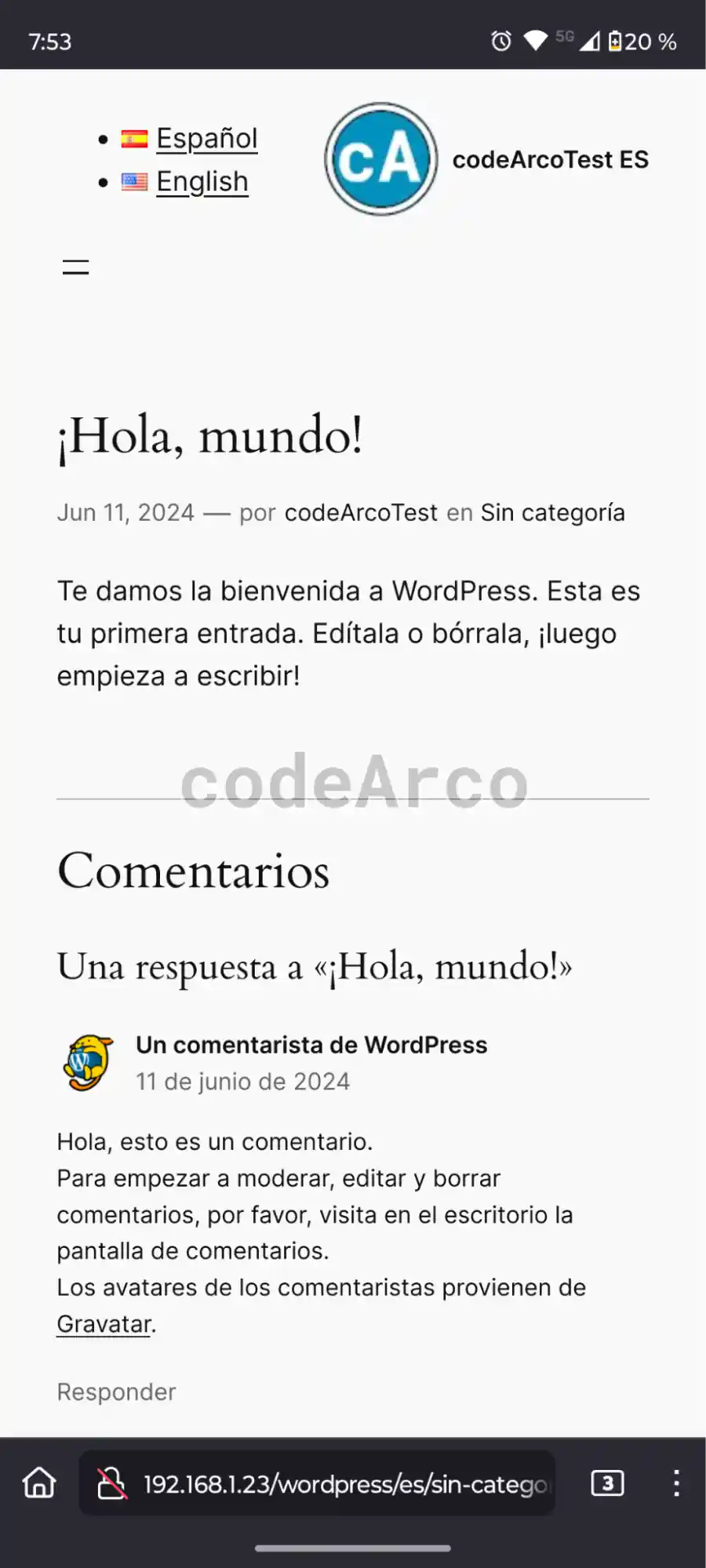 Acceder a WordPress localhost desde nuestro movil conectado a la red local