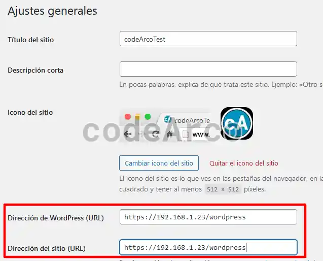 Cambiar direccion localhost WordPress