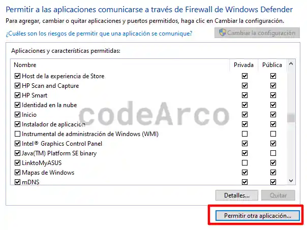 Permitir Apache HTTP Server firewall Windows
