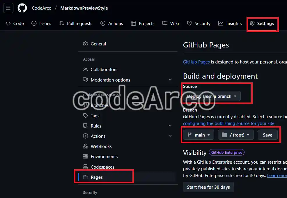 Publicar GitHub Pages para Markdown preview styles