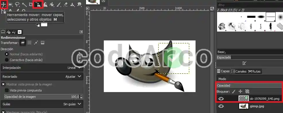 Gimp marca de agua de imagen