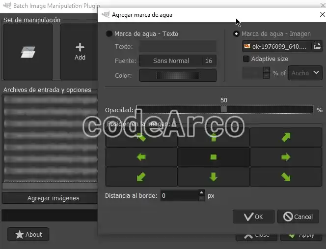 Gimp marca de agua varias imágenes a la vez