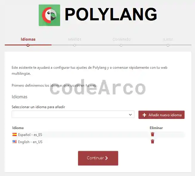 Seleccionar idioma WordPress Polylang