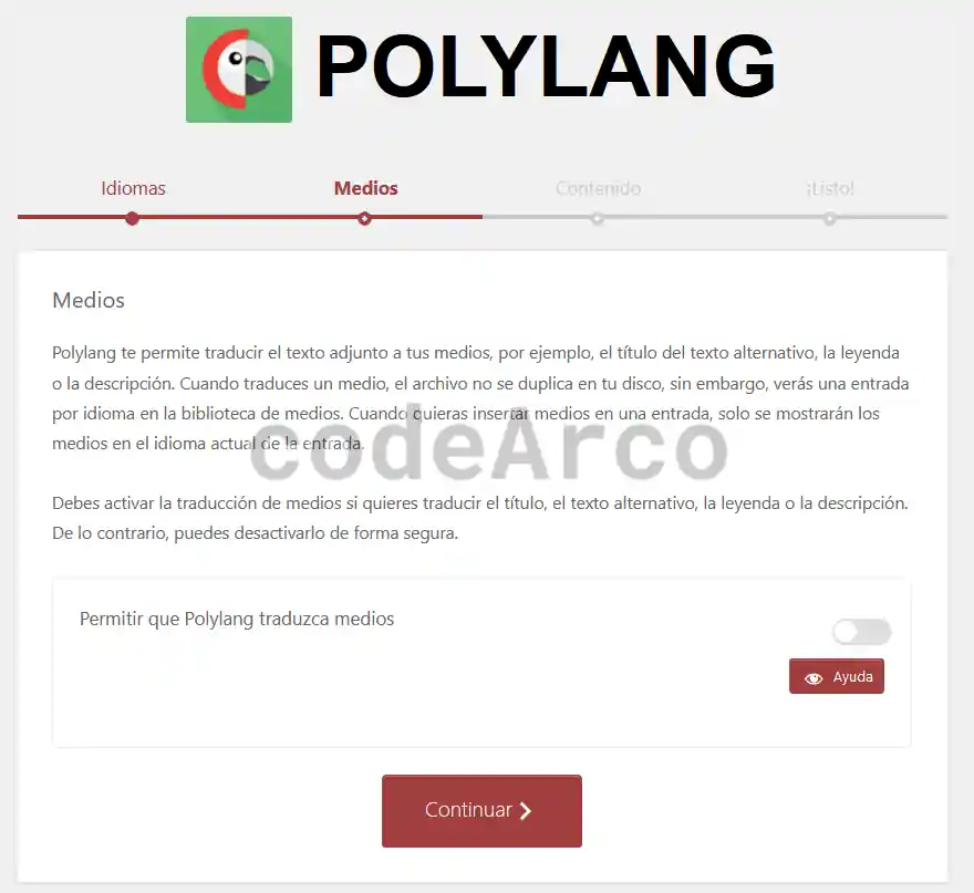 Wordpress Polylang configurar traduccion medios