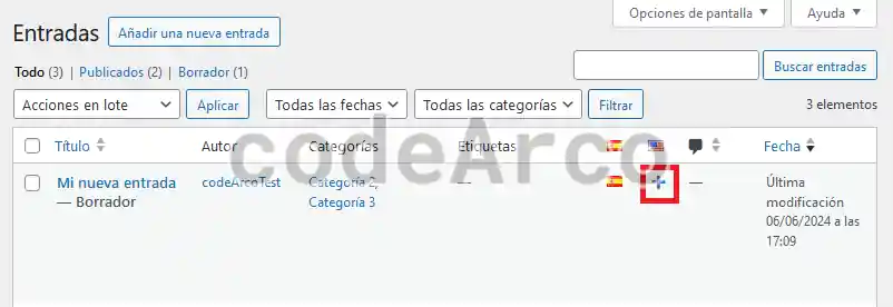 Wordpress crear traduccion para entrada con Polylang