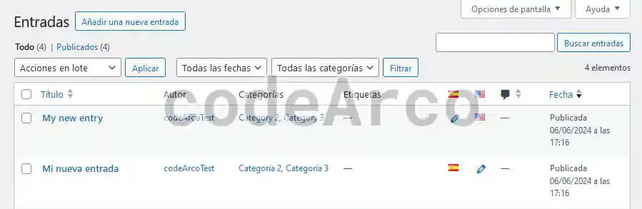 Wordpress entradas traducidas con Polylang