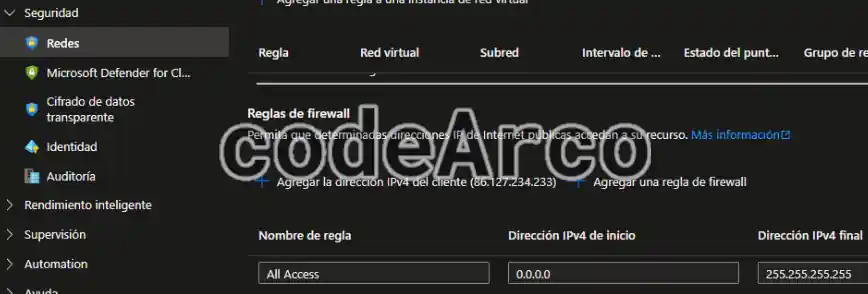 Permitir acceso publico base de datos SQL Server
