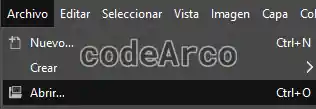 Abrir imagen Gimp