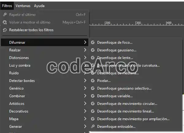 Gimp opciones difuminar imagen