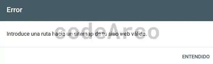 Enviar sitemap error Google Search Console