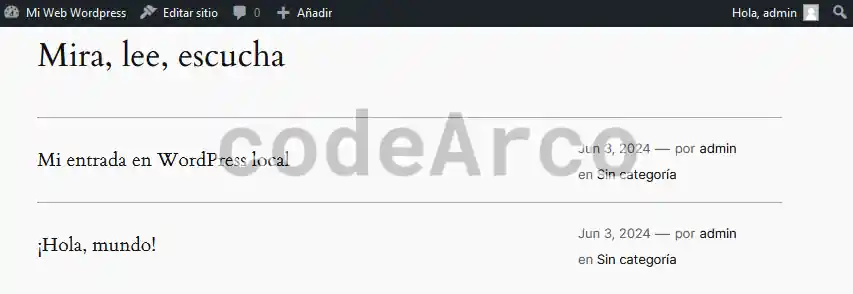Probar instalacion WordPress en local
