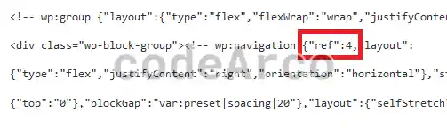 Codigo HTML del menu de navegacion