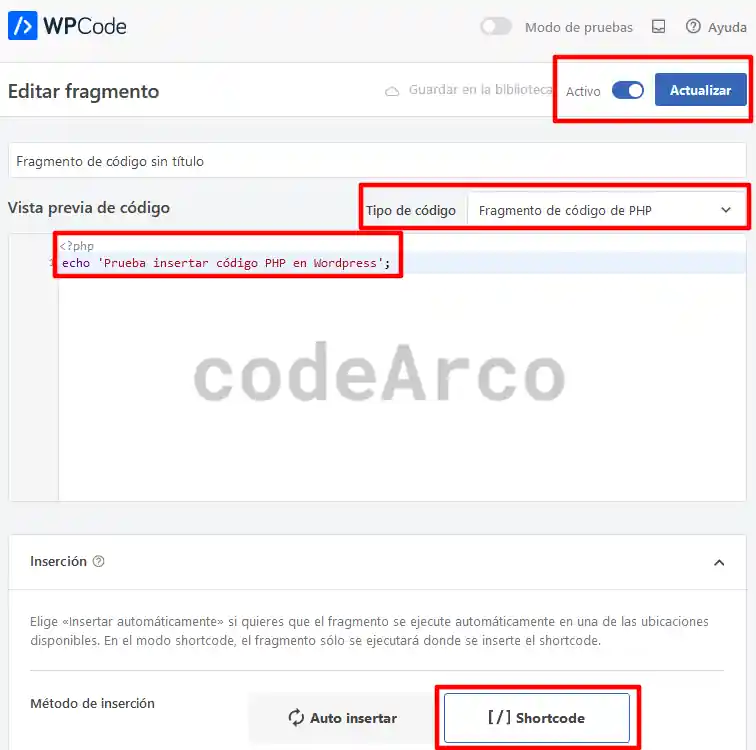 Fragmento codigo PHP para WordPress