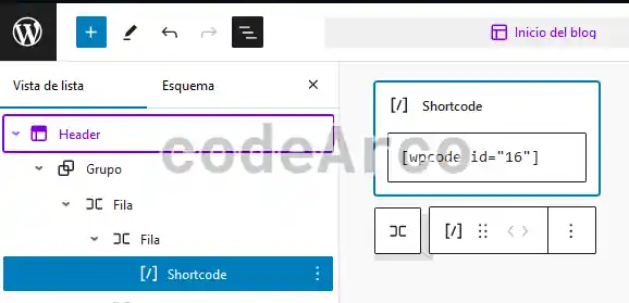 Insertar shortcode codigo PHP WordPress