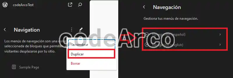 Menus de navegacion para varios idiomas WordPress